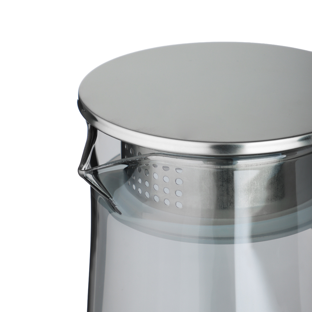 SATOSHI Графит Кувшин для воды 1,8л, стекло, нерж.сталь, арт.№ 850-267