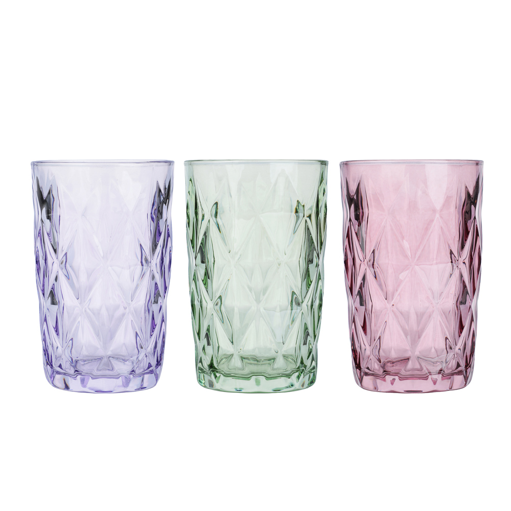 Набор стаканов тм MILLIMI Ромб, 350мл, стекло, 3 шт, цвет, арт.№ 878-709