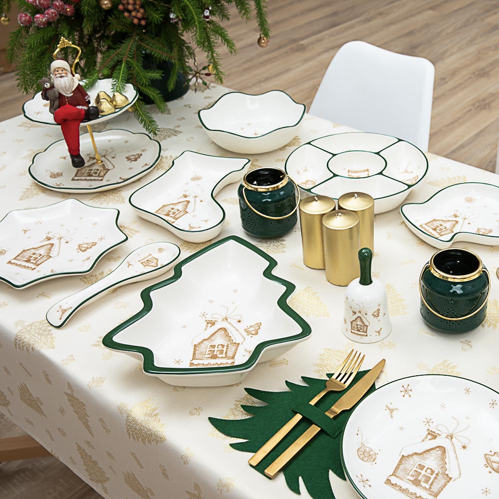 PROVANCE Пряничный домик Скатерть текстильная с водоотталкивающей пропиткой, 140x180см, 100% ПЭ, арт.№ 492-114