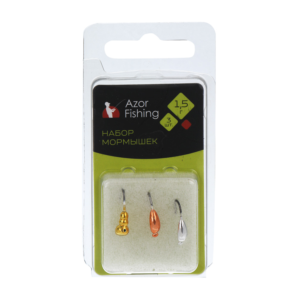 Набор мормышек "БАНАН" тм AZOR FISHING, свинец, 3шт, арт.№ 125-135