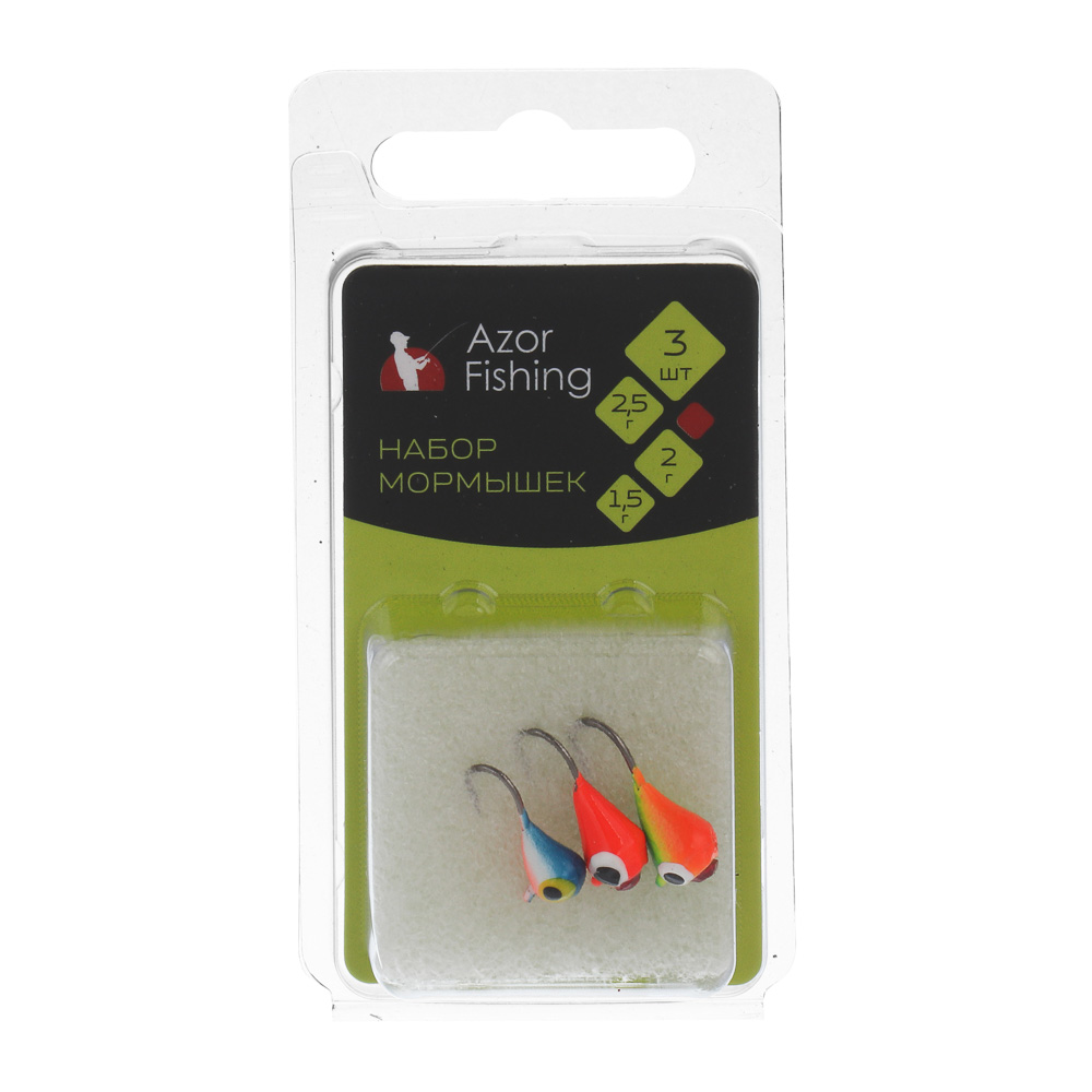 Набор мормышек "КАПЛЯ" тм AZOR FISHING, свинец, 3шт, арт.№ 125-136