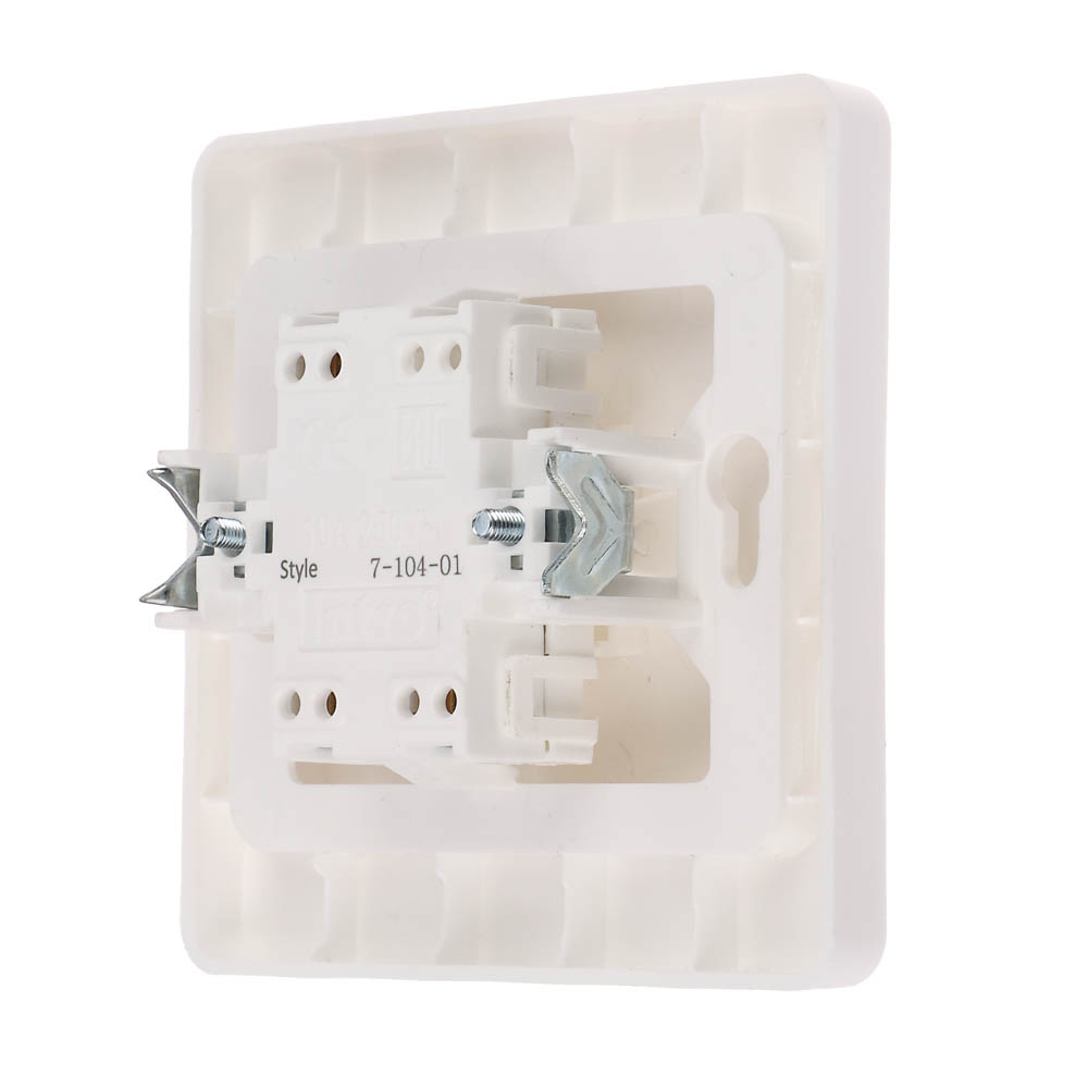 Выключатель двухклавишный скрытой установки Intro Style, 10А-250В, IP20, СУ,7-104-01, белый, арт.№ 904-142