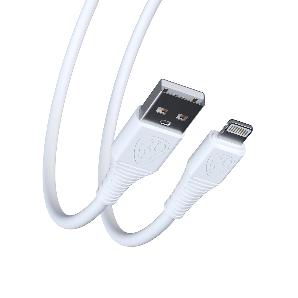 Кабель для зарядки USB(A)-iP BY Классик, 1м, 2.4A, белый, арт.№ 931-232