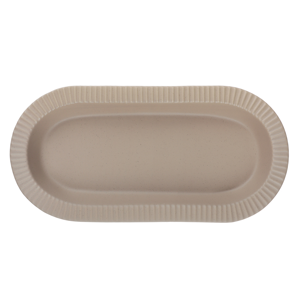 Блюдо овальное Лусия тм MILLIMI, 31,5х14,5см, фарфор, кофейный, арт.№ 816-271