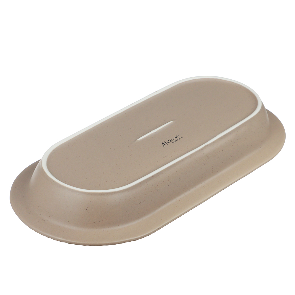 Блюдо овальное Лусия тм MILLIMI, 31,5х14,5см, фарфор, кофейный, арт.№ 816-271