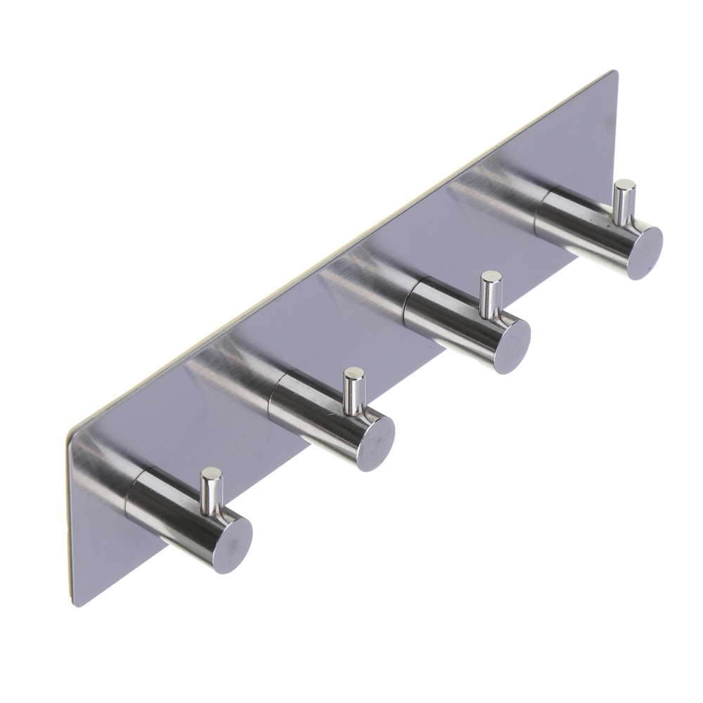 VETTA Планка с 4 крючками самоклеящаяся, нерж. сталь, арт.№ 440-014