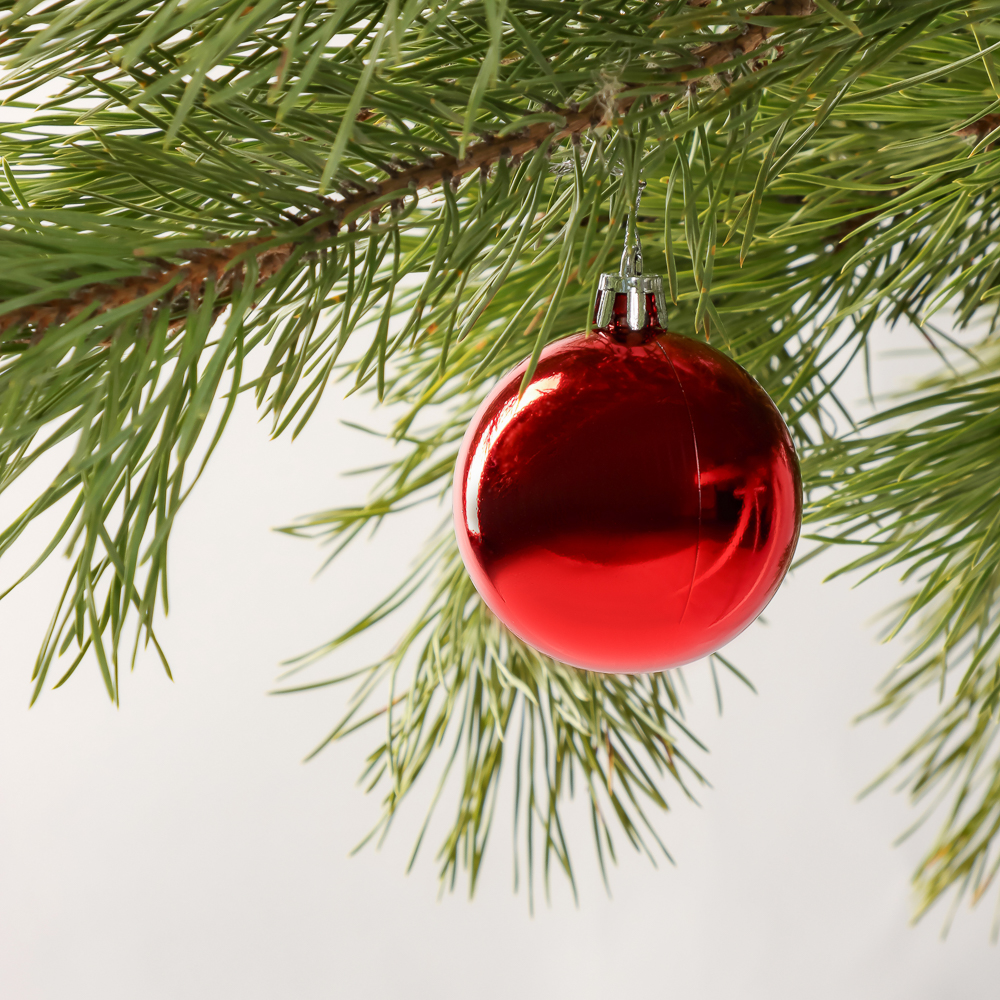 СНОУ БУМ Набор шаров 6шт 6см пластик, красный, арт.№ 372-536