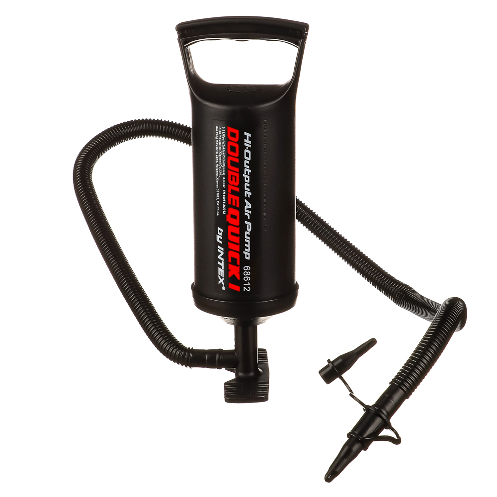 INTEX Насос ручной Double Quick I, объём 0,9л, 29см, 3 насадки в комплекте, 68612, арт.№ 359-317