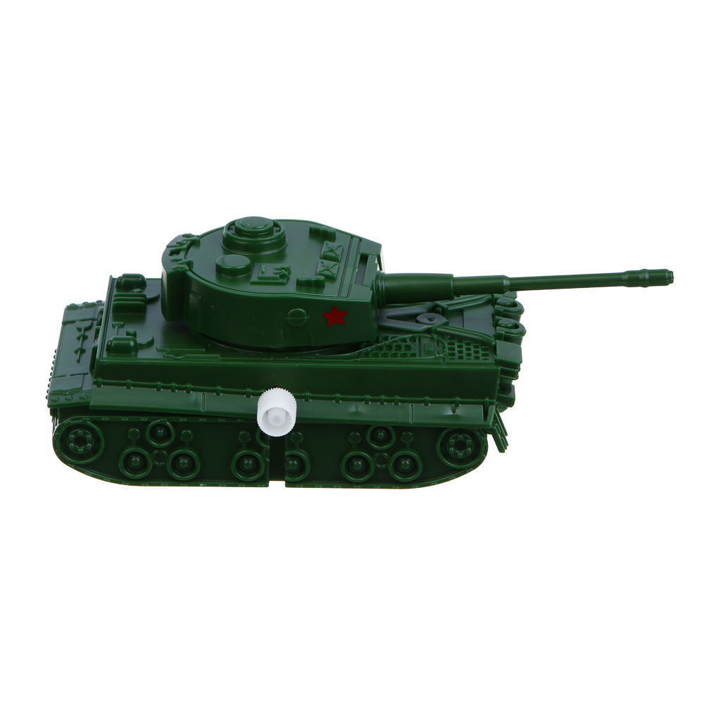 ИГРОЛЕНД Танк с заводным механизмом "Военная операция", крутится башня, ABS, 9,5х4,5х5 см, 3 диз, арт.№ 292-430