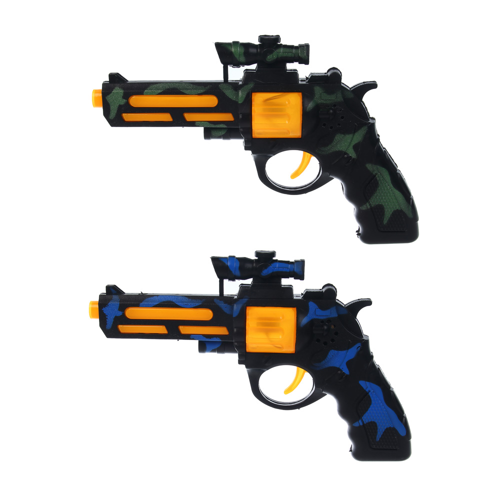 ИГРОЛЕНД Пистолет со звуковыми и световыми эффектами, 2хАА, PP, 26х18,5 см, 2 дизайна, арт.№ 261-799