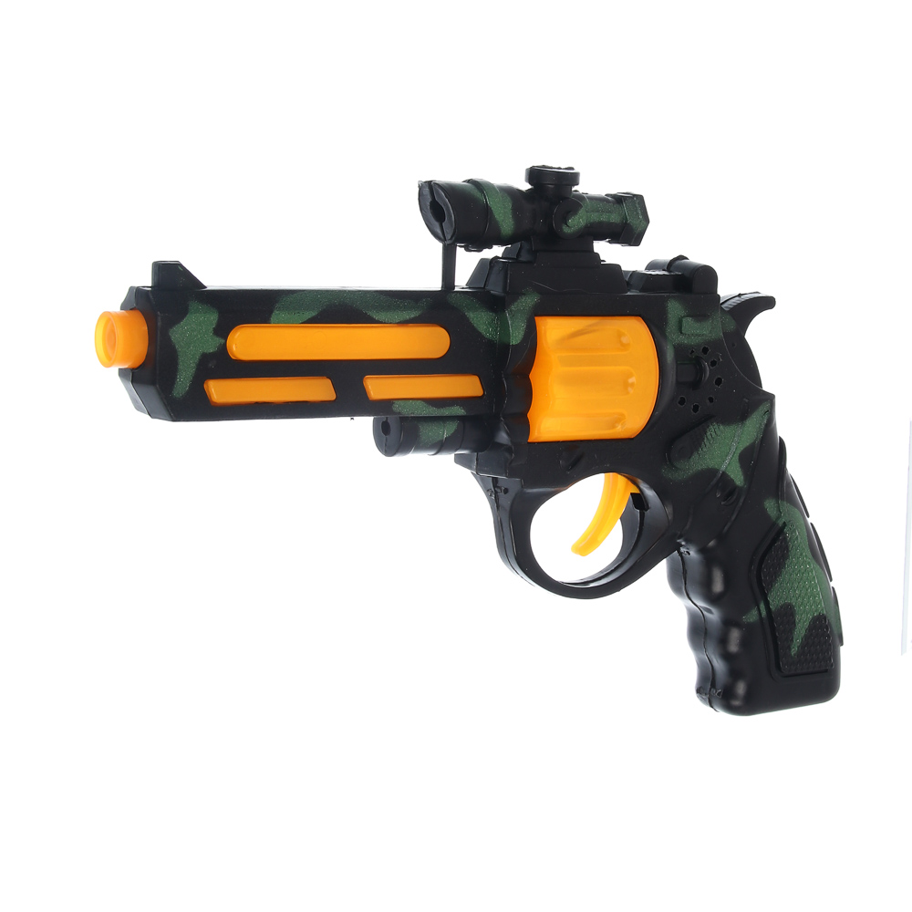 ИГРОЛЕНД Пистолет со звуковыми и световыми эффектами, 2хАА, PP, 26х18,5 см, 2 дизайна, арт.№ 261-799