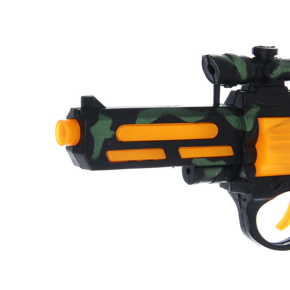 ИГРОЛЕНД Пистолет со звуковыми и световыми эффектами, 2хАА, PP, 26х18,5 см, 2 дизайна, арт.№ 261-799