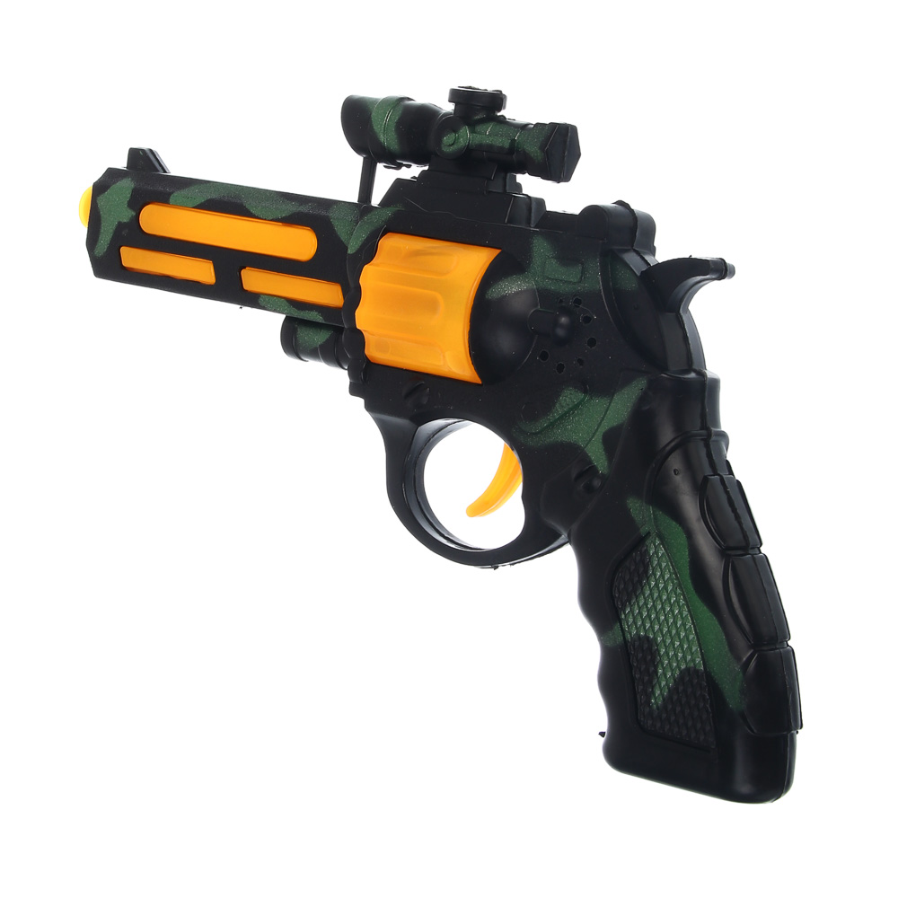 ИГРОЛЕНД Пистолет со звуковыми и световыми эффектами, 2хАА, PP, 26х18,5 см, 2 дизайна, арт.№ 261-799