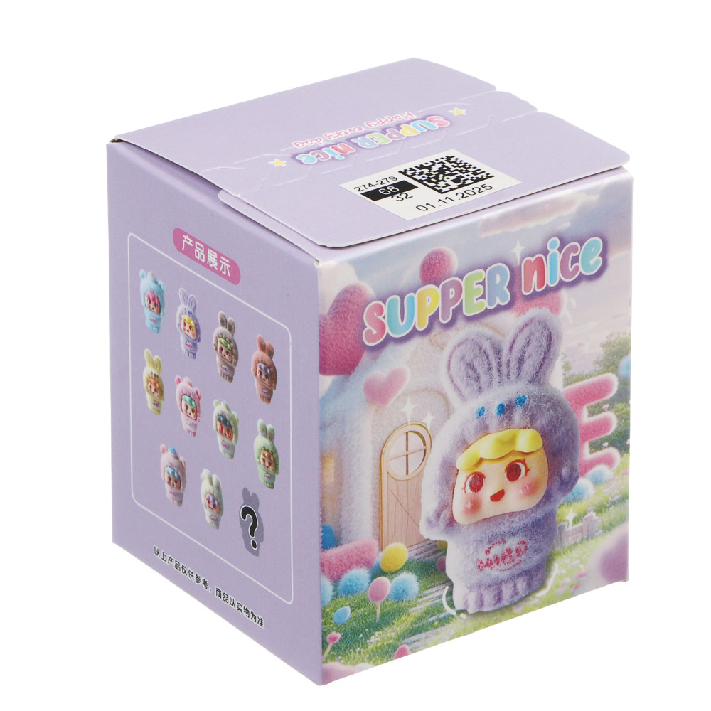 Игрушка сюрприз "Милахи", полистоун, флок, 5,8х5,8х7см, 12 дизайнов, арт.№ 274-279