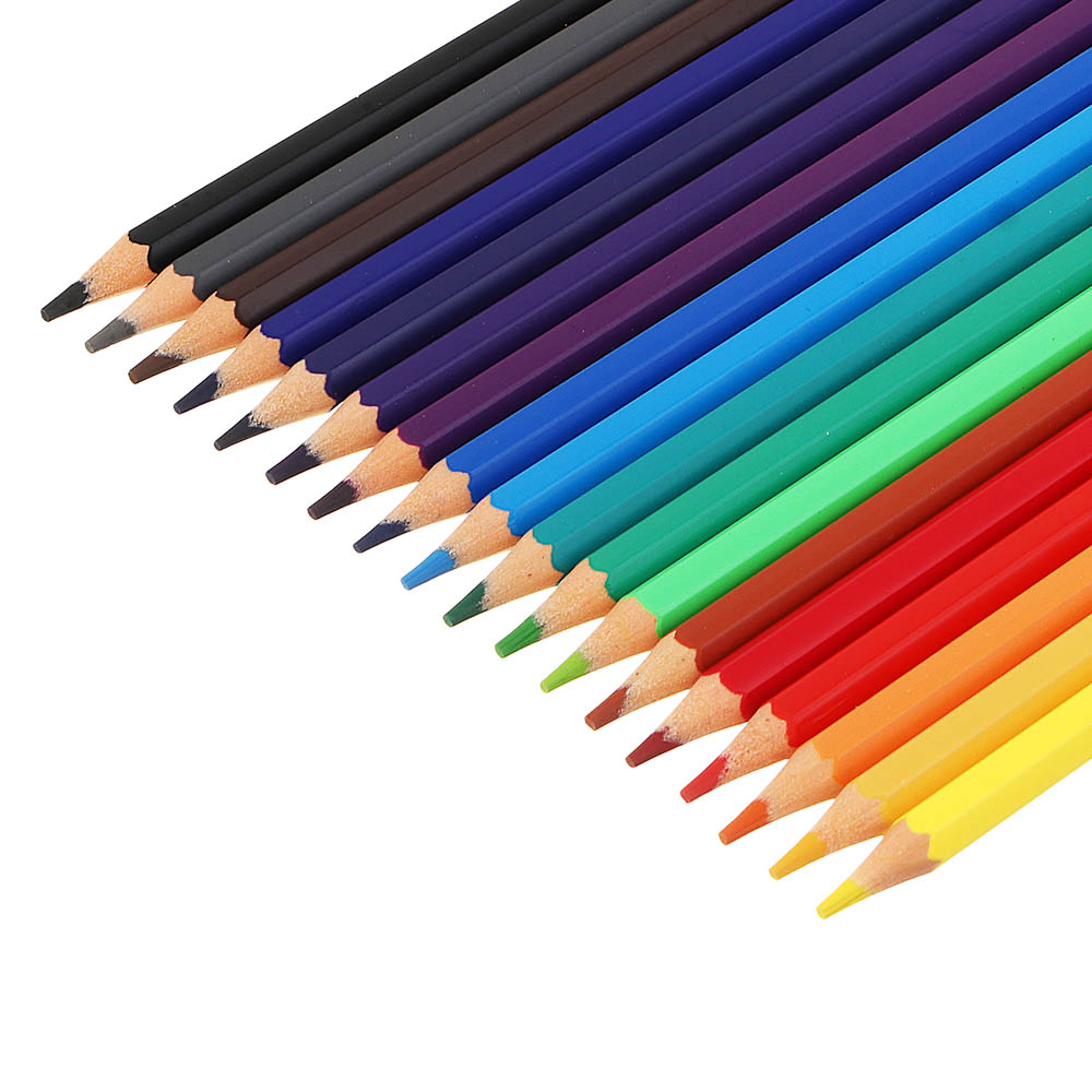 Карандаши 18цв. ClipStudio шестигранные заточ., грифель 2,5мм. пластик, в карт.кор. с подвесом, арт.№ 228-213