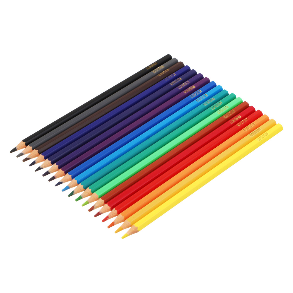 Карандаши 18цв. ClipStudio шестигранные заточ., грифель 2,5мм. пластик, в карт.кор. с подвесом, арт.№ 228-213