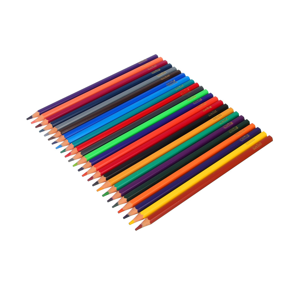 Карандаши 24цв. ClipStudio шестигранные заточ., грифель 2,5мм. пластик, в карт.кор. с подвесом, арт.№ 228-214