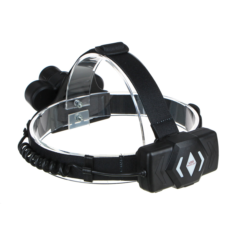 ЕРМАК Фонарь налобный, 1 LED + 2 COB, с фокусировкой, 2*1200мАч, 4 режима, пластик, арт.№ 221-023