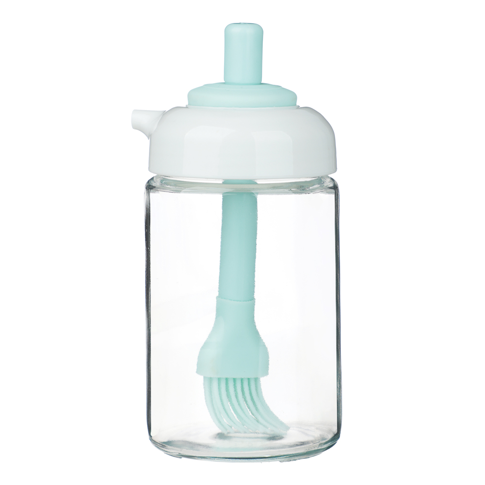 VETTA Банка для масла с кисточкой, 250 мл, стекло, пластик, силикон, зеленый, арт.№ 828-348