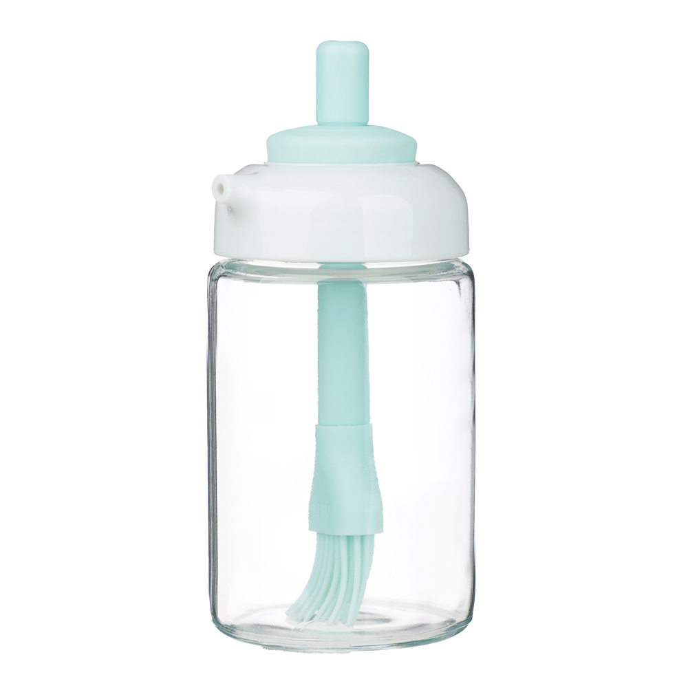 VETTA Банка для масла с кисточкой, 250 мл, стекло, пластик, силикон, зеленый, арт.№ 828-348