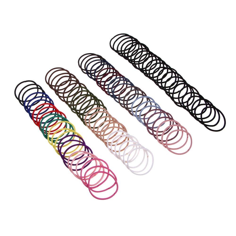 ЮНИLOOK Резинки для волос 24шт на блистере, d5см, полиэстер, 4 сочетания цветов, арт.№ 322-299