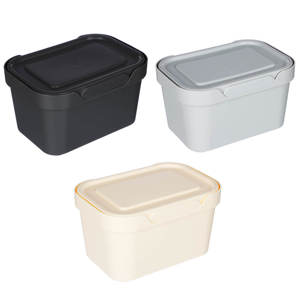 Корзина с крышкой универсальная 1,9л LUXE, 18,9х13,2х11см, пластик, 3 цвета, арт.№ 414-099
