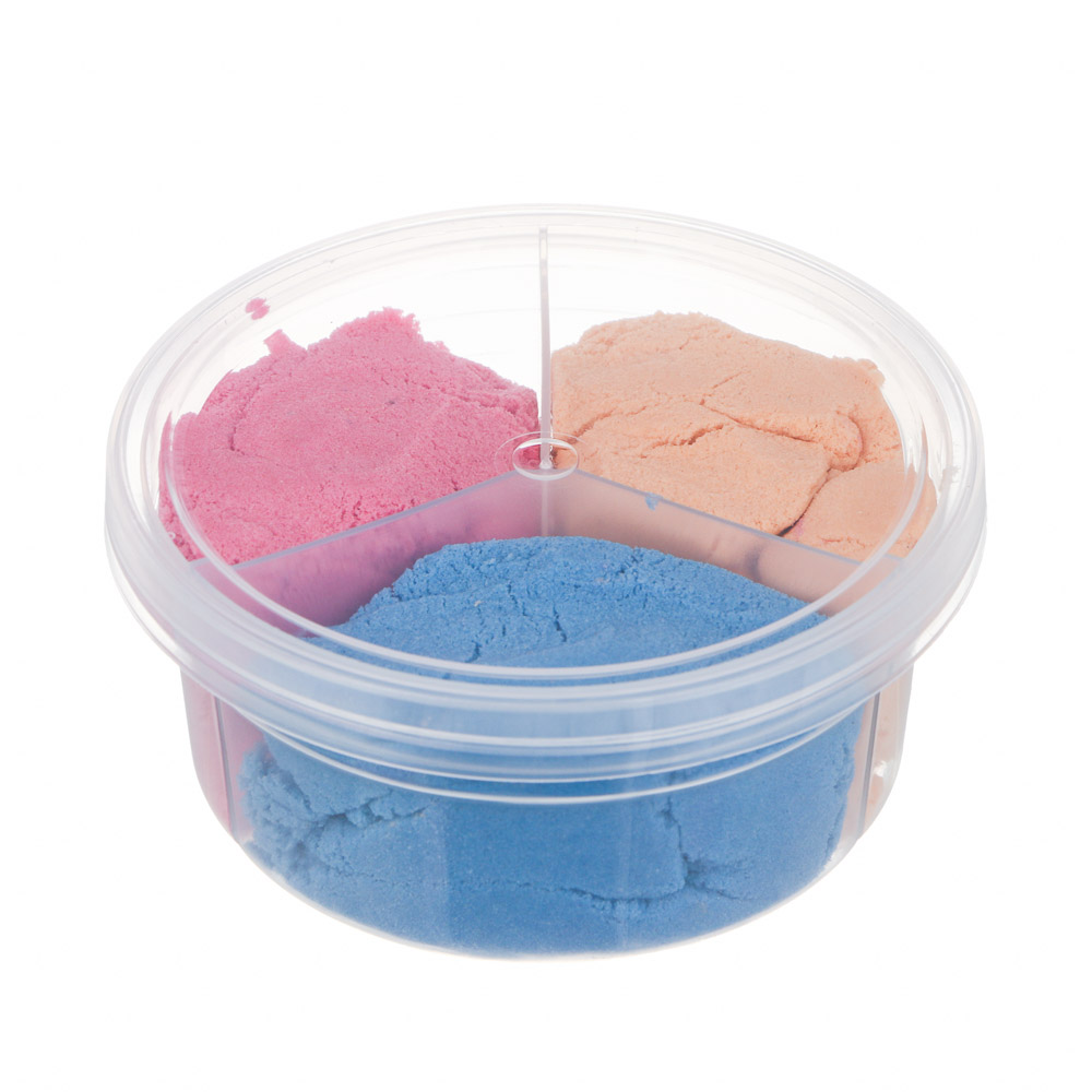 Набор для творчества, кинетический песок "Хлопковый", 3 цвета по 50гр, 8,5х4см, микс, арт.№ 289-193