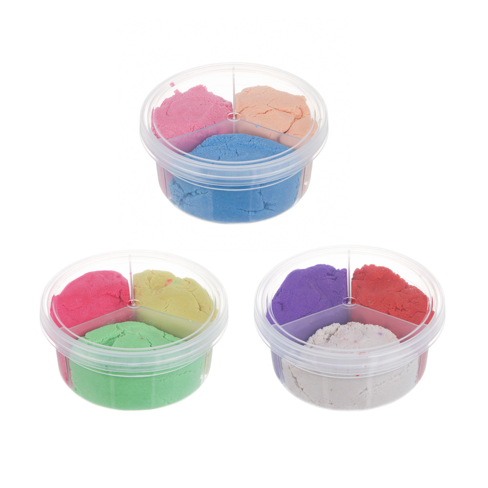 Набор для творчества, кинетический песок "Хлопковый", 3 цвета по 50гр, 8,5х4см, микс, арт.№ 289-193