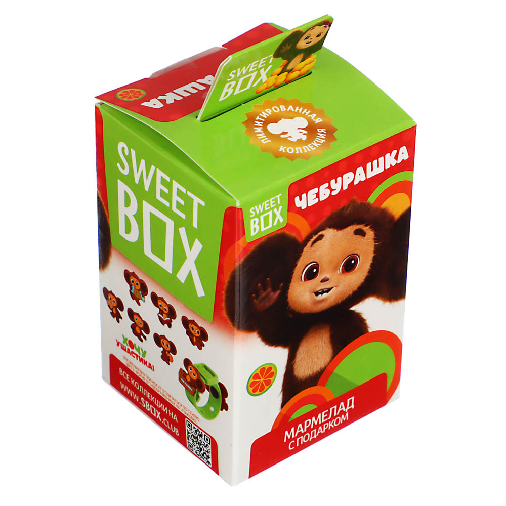 ЧЕБУРАШКА SWEET BOX Мармелад с подарком в коробочке 12/10, 10г., арт.№ 347-182