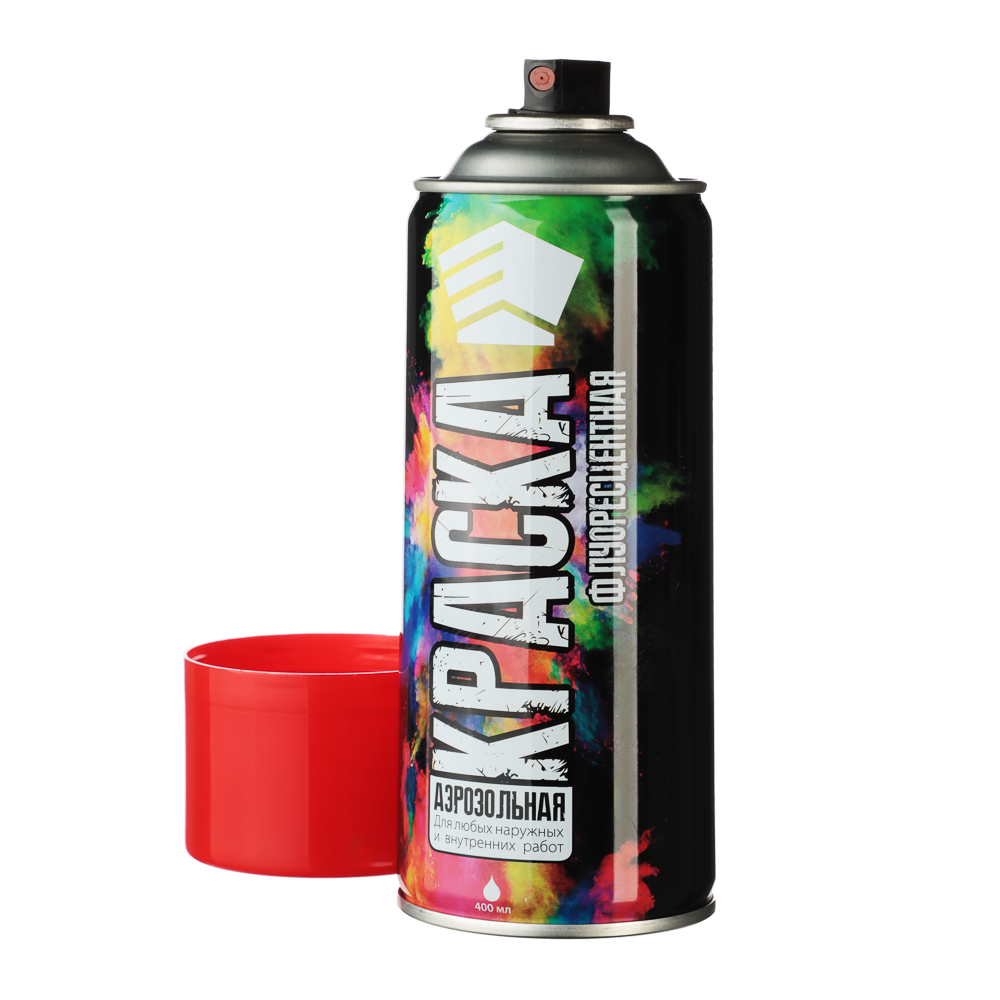 ЕРМАК Краска аэрозоль, 400 мл, флуоресцентная, красная, арт.№ 759-012