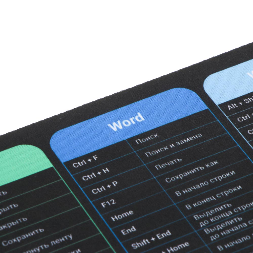 Коврик для мышки BY Хоткейс 18х22см, резина, полиэстер, чёрный, арт.№ 405-130