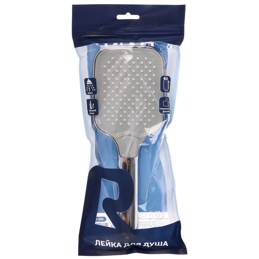 RAIN Лейка для душа, 1 режим, 95х120мм, хром, арт.№ 582-092