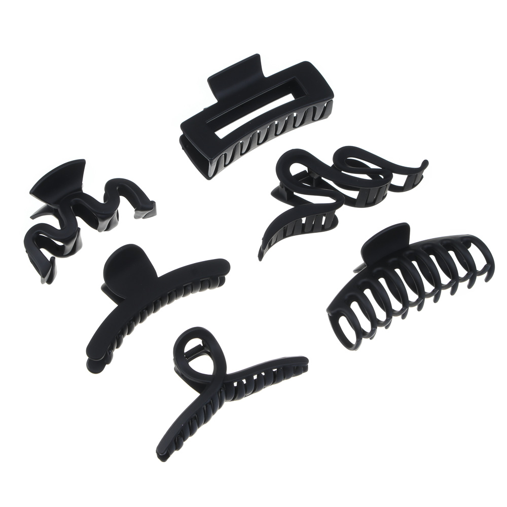 Краб для волос ЮНИLOOK, 8,7-11см, пластик, 6 дизайнов, ACS-95, арт.№ 321-032