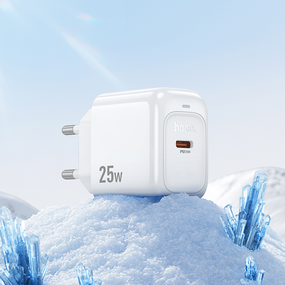 Сетевое зарядное устройство hoco. модель CS53A, USB-С 25W, цвет: белый, арт.№ 916-273