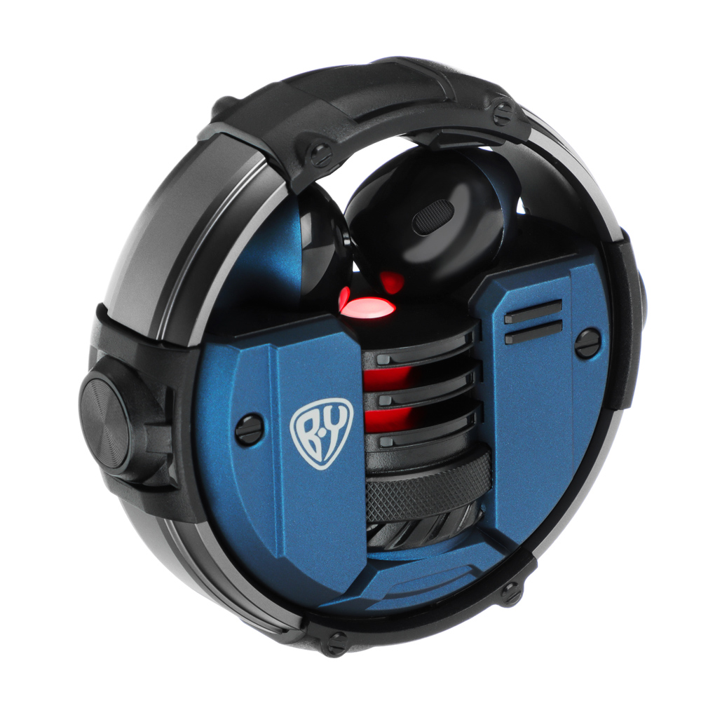 BY Наушники беспроводные TWS Герои ПЕРЕСВЕТ вкладыши, металл., черно-синий, BT5.3, 30/300 mAh., арт.№ 410-259