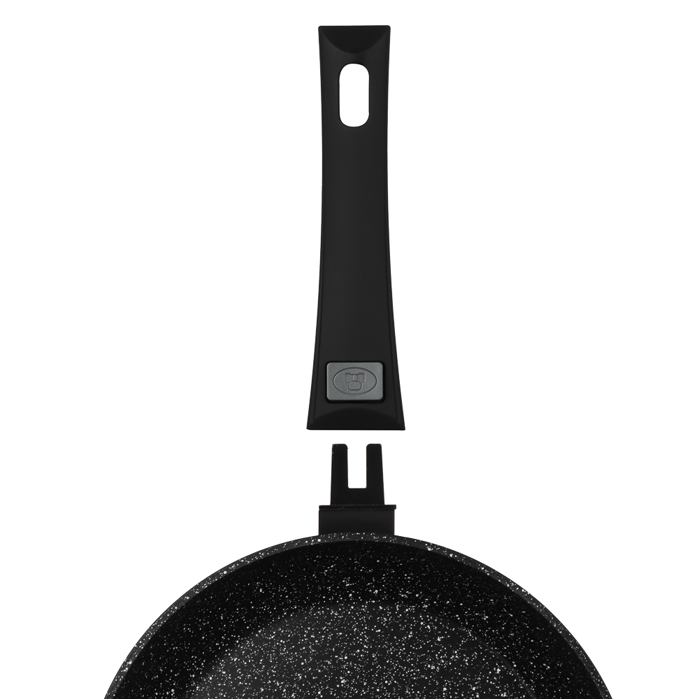 Набор посуды 19 предметов SATOSHI Оникс, кастрюли 20 см, 24 см, 28 см (2,3 л, 3,8 л, 5,7 л), ковш 16 см (1,3 л), сковорода 24 см, 28 см, индукция, арт.№ 846-749