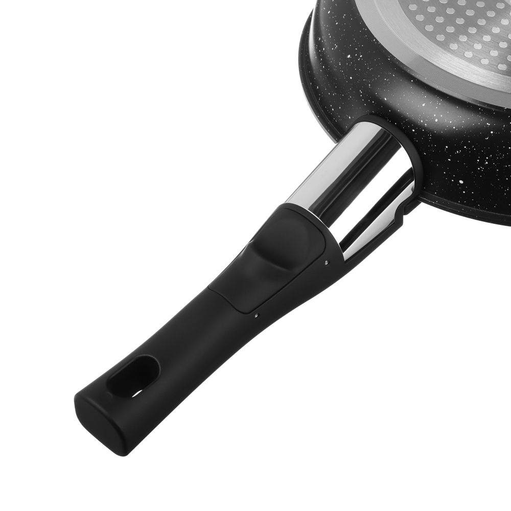 Набор посуды SATOSHI Анси 3 предмета сковорода 20 см, ковш 16 см, 1,7 л +съемная ручка, а/п покрытие мрамор, индукция, арт.№ 846-753