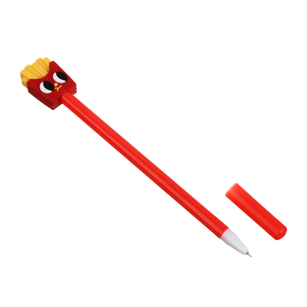 Ручка гелевая синяя, с наконечником в форме фастфуда, 4 дизайна, арт.№ 591-202