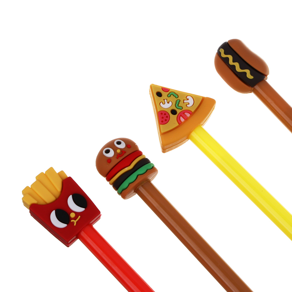 Ручка гелевая синяя, с наконечником в форме фастфуда, 4 дизайна, арт.№ 591-202