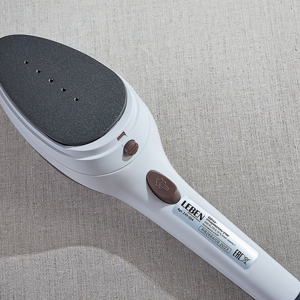 LEBEN Щётка-отпариватель-утюг 1000Вт, тефл. покрыт, терморегулятор, резевр. 100мл, пар 15гр.мин., арт.№ 249-004