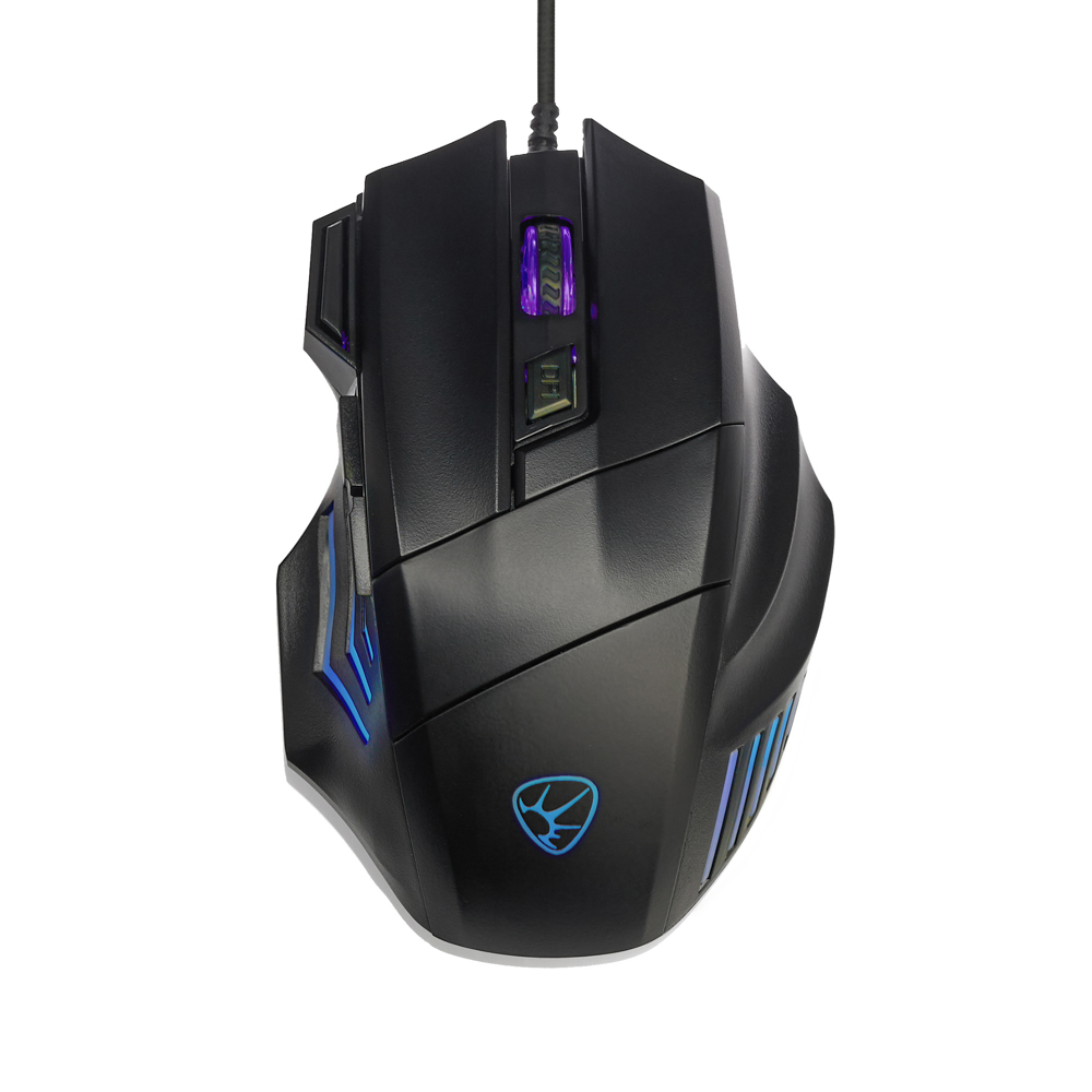 BY Игровая мышь проводная Machinegun 7000dpi,7D,A725F,RGB,220см, арт.№ 405-050