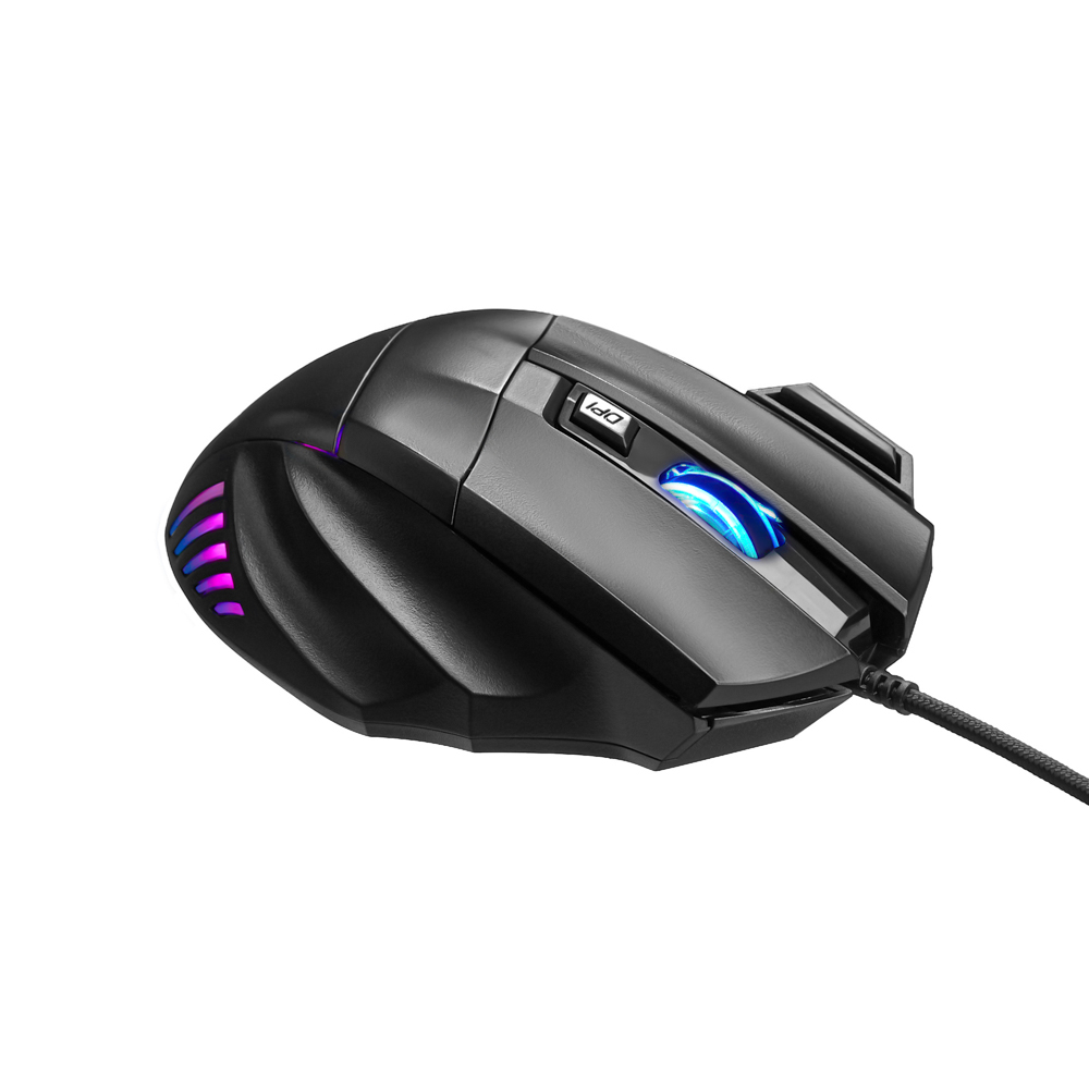 BY Игровая мышь проводная Machinegun 7000dpi,7D,A725F,RGB,220см, арт.№ 405-050