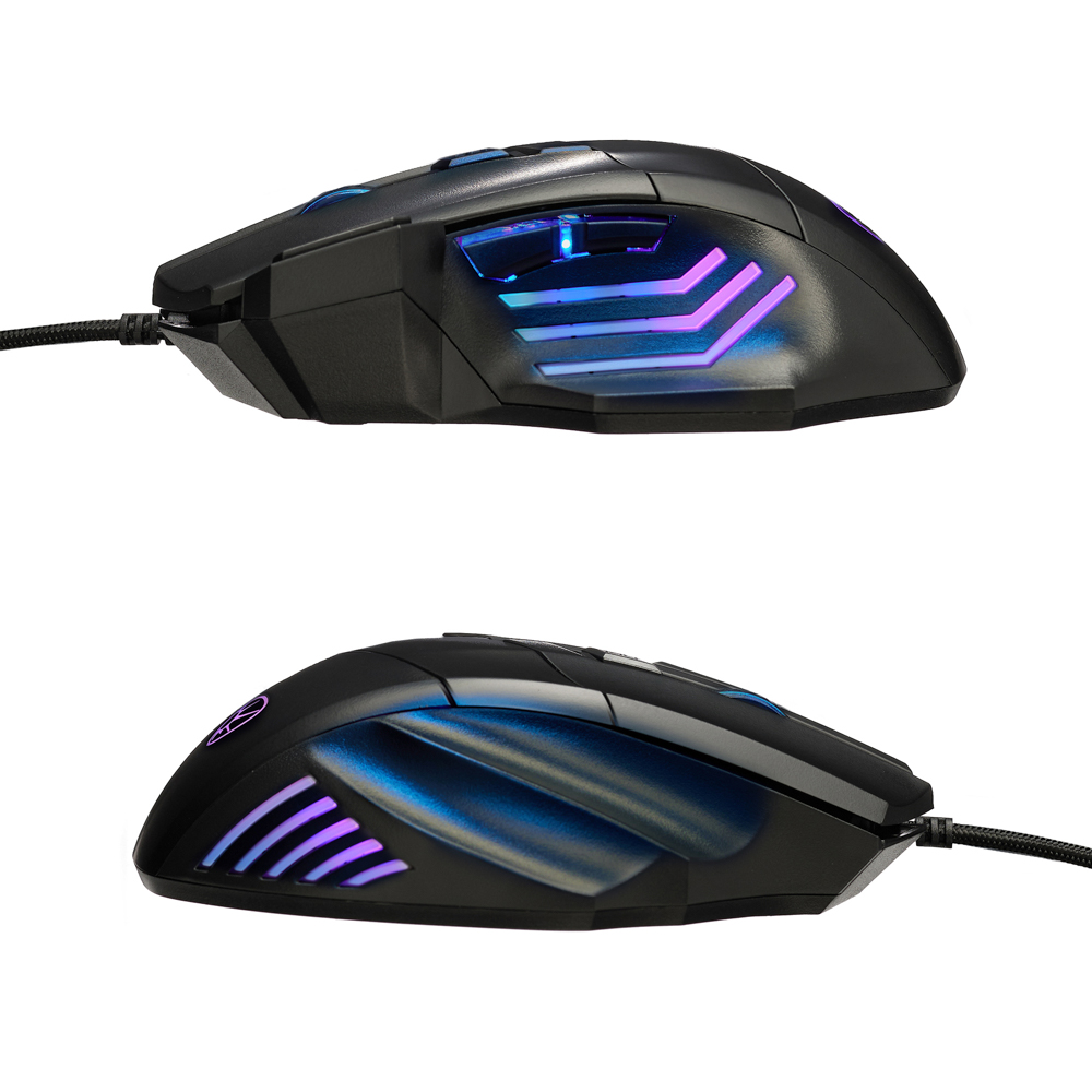 BY Игровая мышь проводная Machinegun 7000dpi,7D,A725F,RGB,220см, арт.№ 405-050