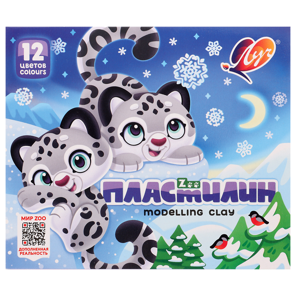Пластилин "ZOO" 12 цв., к/к, арт.№ 239-102