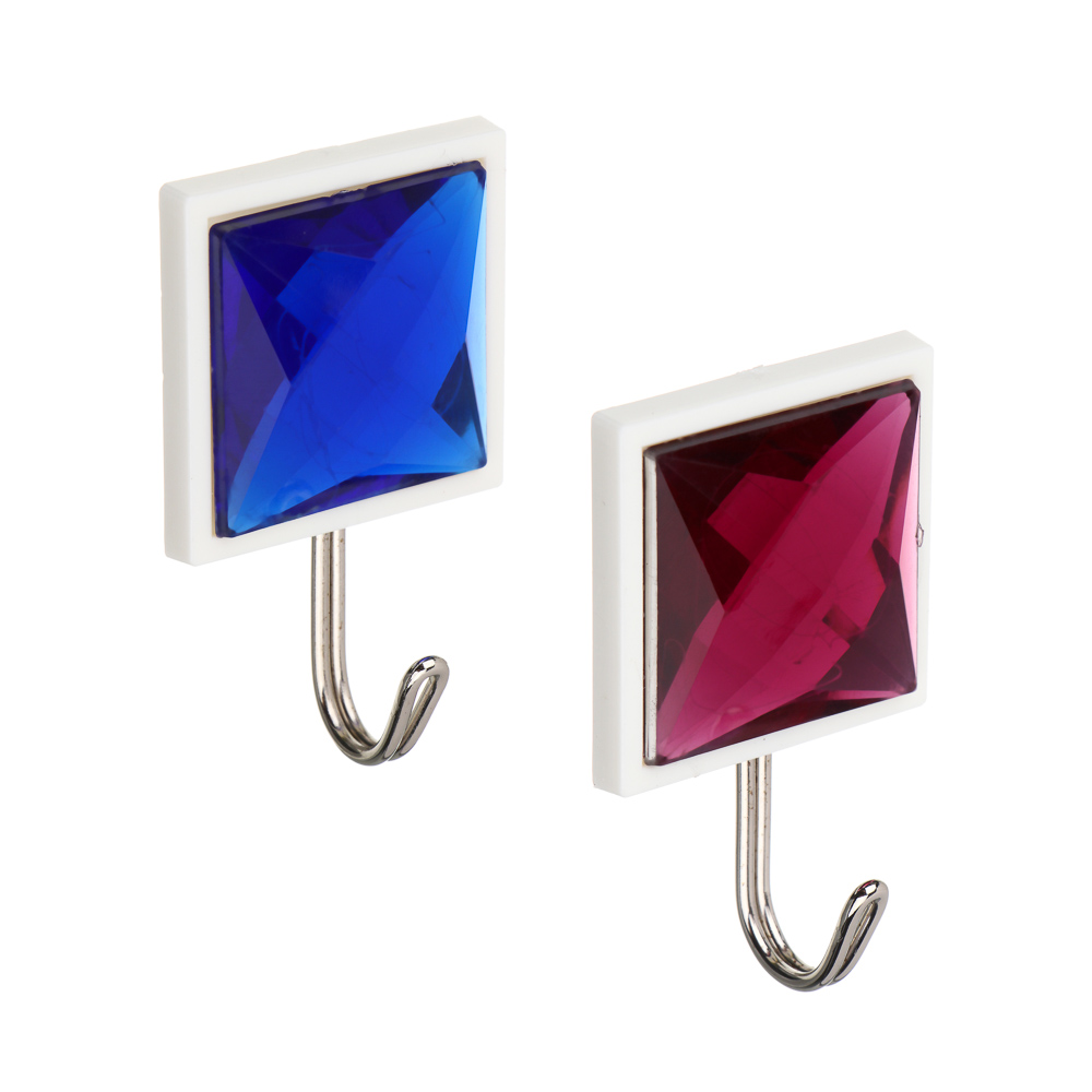 VETTA Крючки самоклеящиеся, "Кристалл", 2шт, пластик, металл, арт.№ 440-389