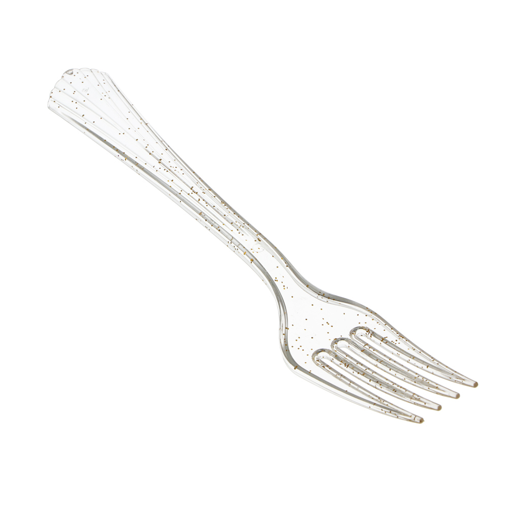 Набор столовых приборов одноразовых тм Fntastic, 20 шт, пластик, золото, вилки, ложки, арт.№ 530-398