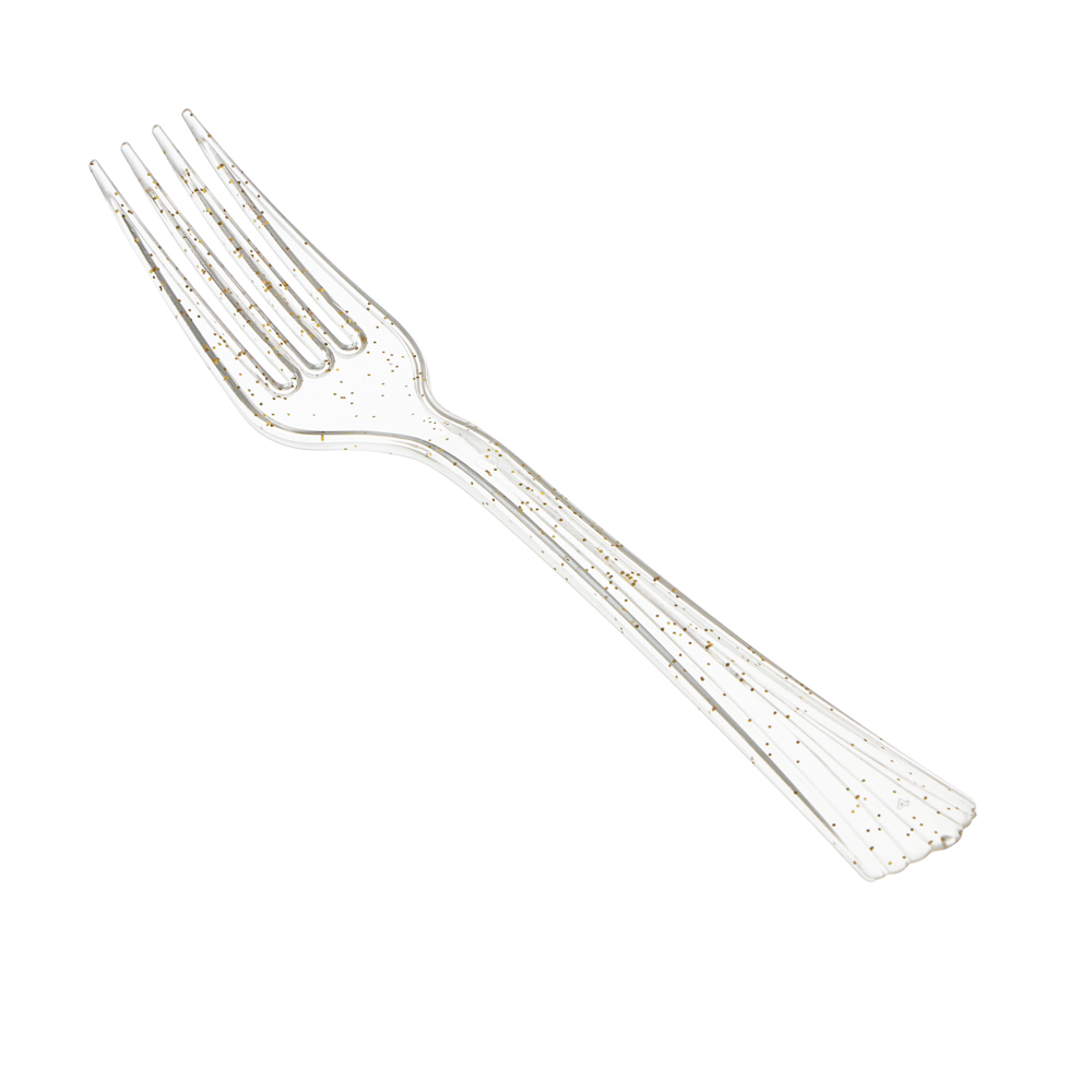 Набор столовых приборов одноразовых тм Fntastic, 20 шт, пластик, золото, вилки, ложки, арт.№ 530-398