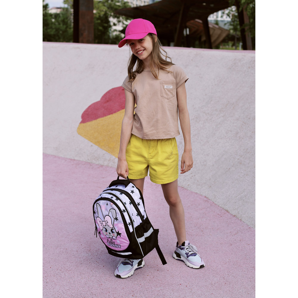 ЗАЙЧИК Рюкзак шк.полужесткий 37х28х14см, 3отд., 2карм., эргон.спинка, нагрудная стяжка, ПЭ, арт.№ 254-467