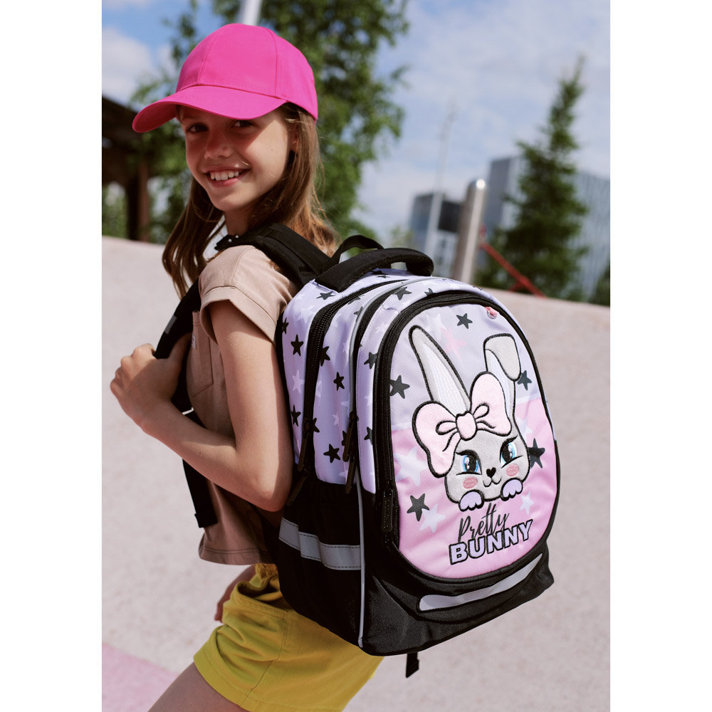 ЗАЙЧИК Рюкзак шк.полужесткий 37х28х14см, 3отд., 2карм., эргон.спинка, нагрудная стяжка, ПЭ, арт.№ 254-467