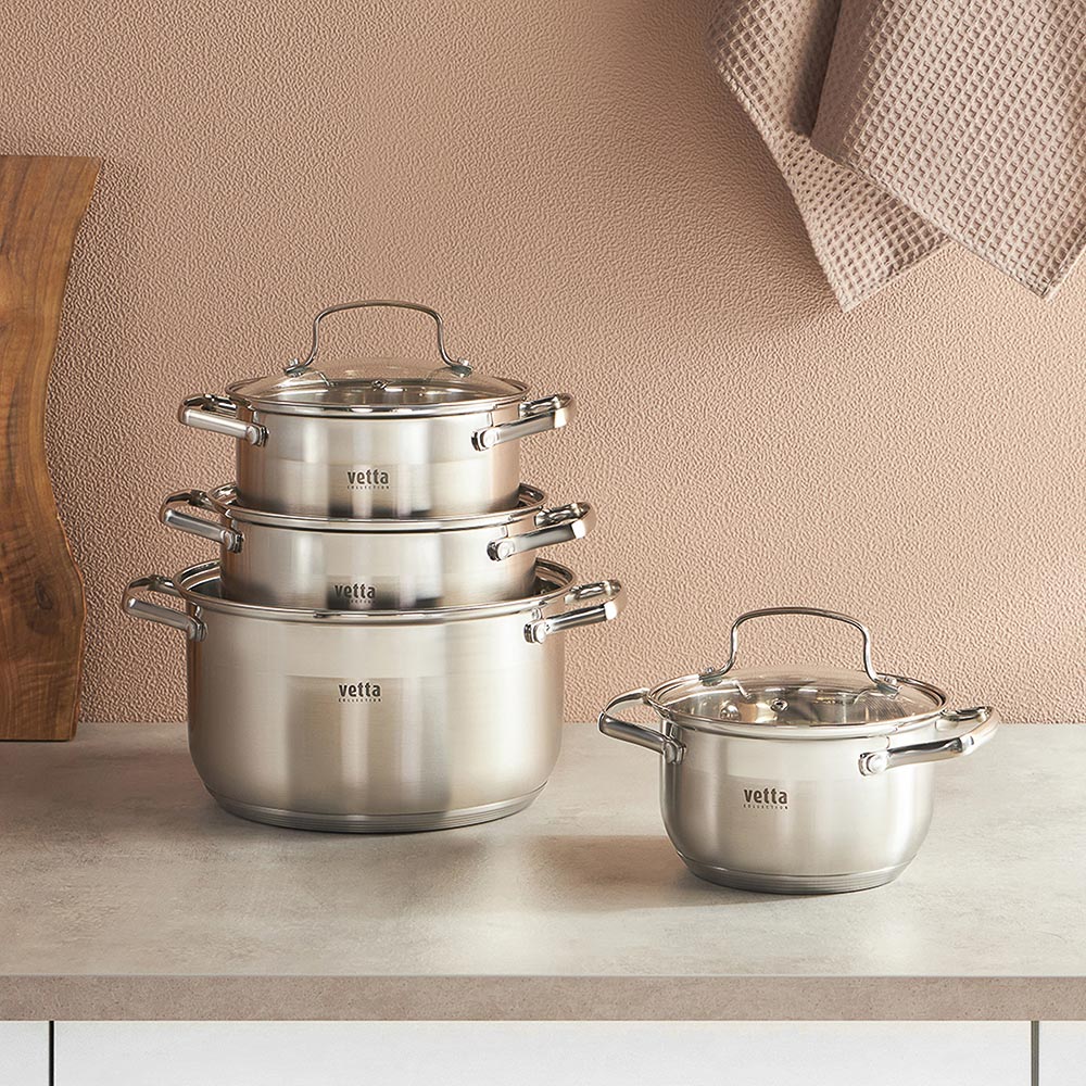 VETTA Берн Кастрюля 24х14см. 6,1л. со стекл. крышкой, индукция, арт.№ 822-102